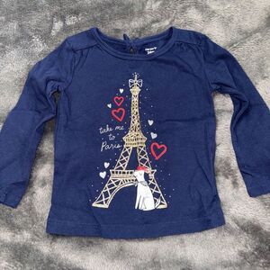 24m carters Paris dog long sleeve T-shirt